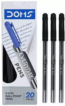DOMS 0.6GL Ball Pen (Pack of 60, Ink Color - Black)