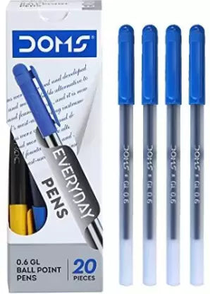 DOMS Use and Throw Ball PENS Ball Pen (Pack of 4, Ink Color - Blue)