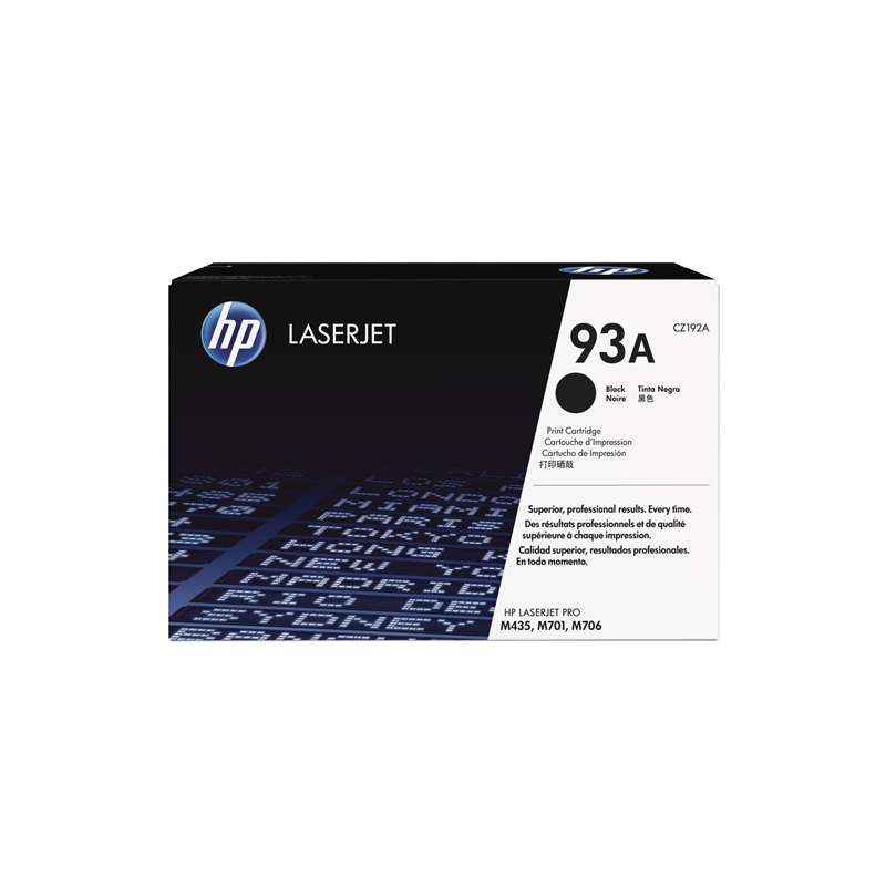 HP 93A Black LaserJet Toner Cartridge, CZ192A