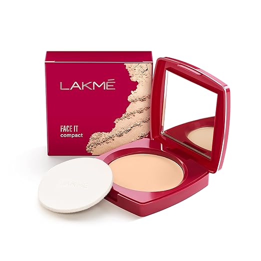 LAKMÉ Forever Matte Compact, Smooth Finish For Normal Skin , Lasts For 12 Hrs, Even Toned Look, Marble, 9G, Ivory