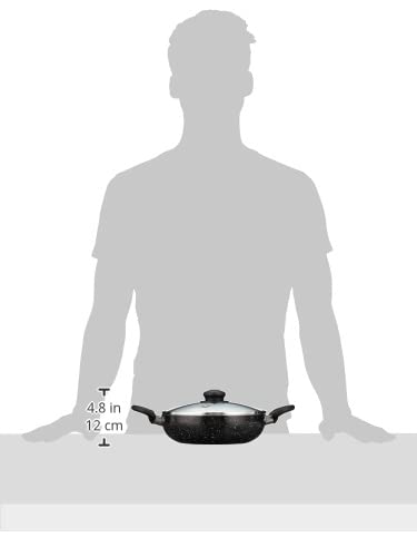 Solimo Aluminium 4 Piece Non-Stick Cookware Set with Detachable Handle | Granite Finish | Induction Base | Pfoa Free | HTR Exterior Coating | Black