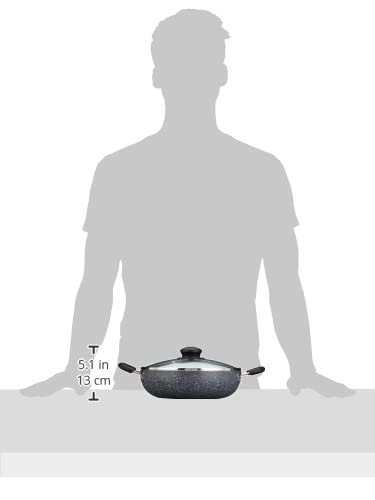 Solimo Aluminium 4 Piece Non-Stick Cookware Set | Granite Finish | Induction Base | Pfoa Free | HTR Exterior Coating | 25Cm Tawa, 22 Cm Kadai, 22Cm Fry Pan, 1 Glass Lid | Grey