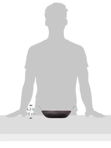 Solimo Sheet Metal Iron Cookware Set of 2 Pcs (Kadai 24 cm, Tadka Pan 13 cm) (Black)