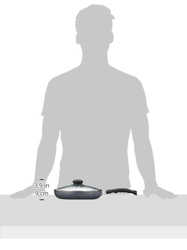 Solimo Aluminium 3 Piece Non-Stick Cookware Set|Granite Finish|Induction Base|Pfoa Free|High Temperature Resistant Exterior Coating|25 Cm Tawa,22 Cm Fry Pan,1 Glass Lid|Grey