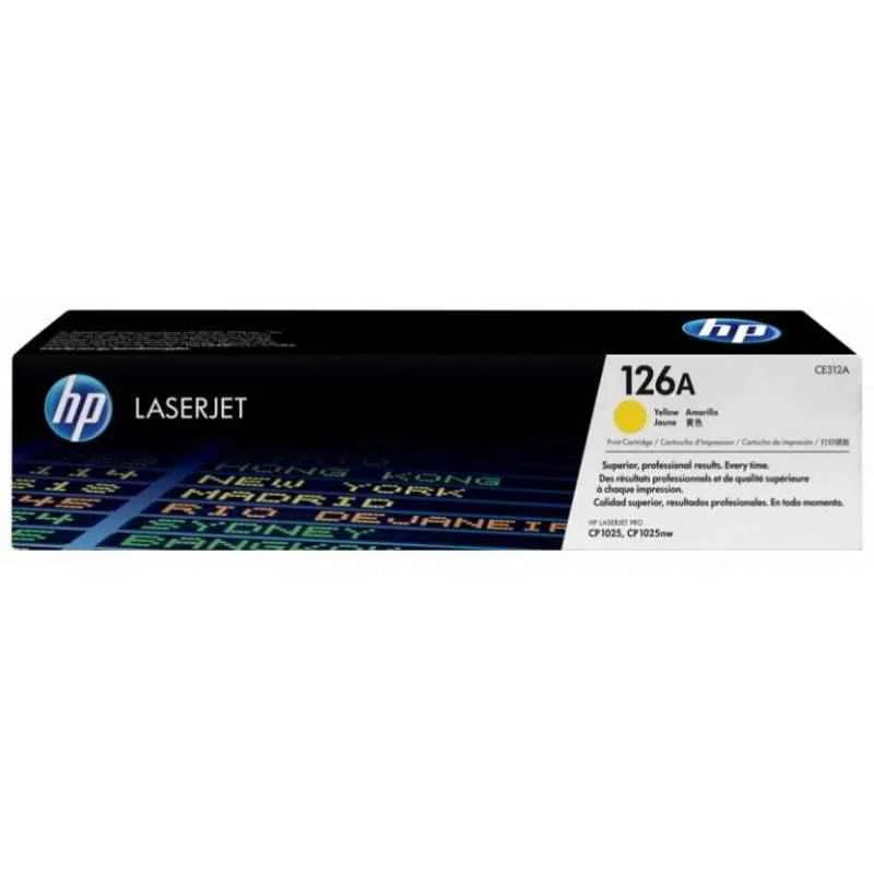 HP 126A Yellow LaserJet Toner Cartridge, CE312A