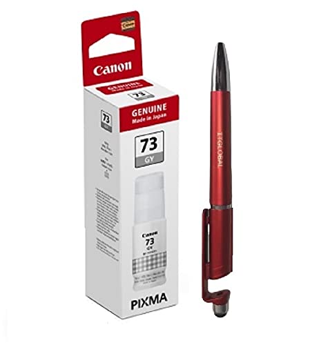 Canon 73 Grey Ink Bottles with Retail market 3in1 Multi-Function Mobile Phone Stand, Stylus Pen, Anti-Metal Texture Rotating Ballpoint Pen (Very Colors) GI-73 Gi 73 Gi73