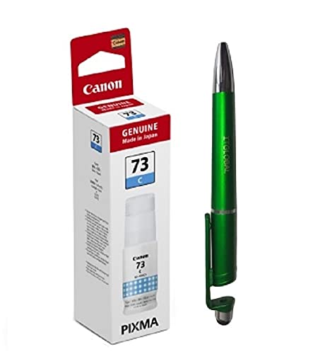 Canon 73 Cyan Ink Bottles with 3in1 Multi-Function Mobile Phone Stand, Stylus Pen, Anti-Metal Texture Rotating Ballpoint Pen (Very Colors) GI-73 Gi 73 Gi73