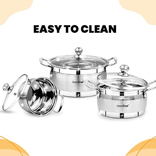 GREENCHEF Stainless Steel Cook and Serve Set (Silver)