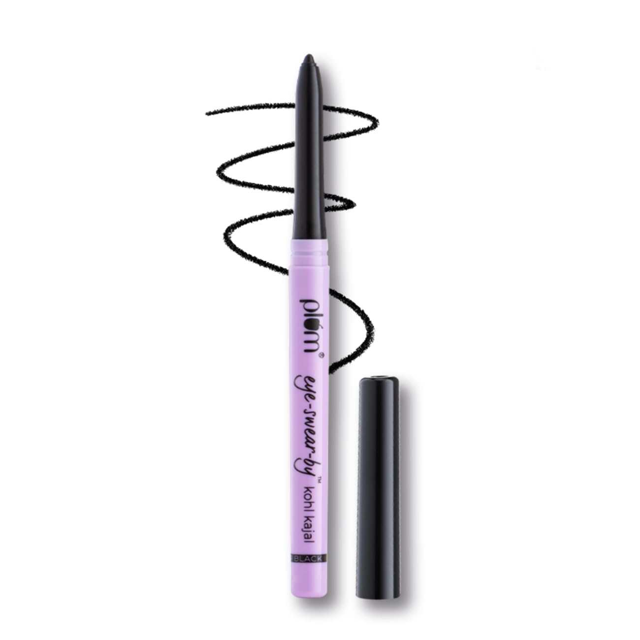 Plum Eye-Swear-By everyday wear kajal black waterproof | Creamy smooth formula | Smudge-proof | Twist up pencil | Creamy smooth glide | Long lasting eye makeup | With Vit E