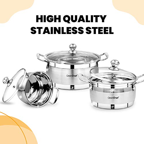 GREENCHEF Stainless Steel Cook and Serve Set (Silver)