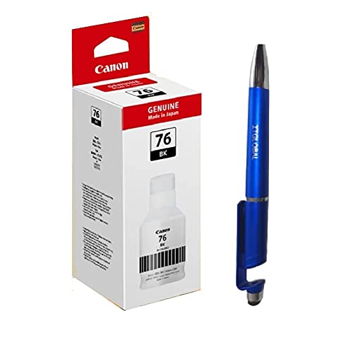 Canon 76 Black Ink Bottles With Retail Market 3in1 Multi-Function Mobile Phone Stand, Stylus Pen, Anti-Metal Texture Rotating Ballpoint Pen (Very Colors) Gi 76 Gi-76 Gi76