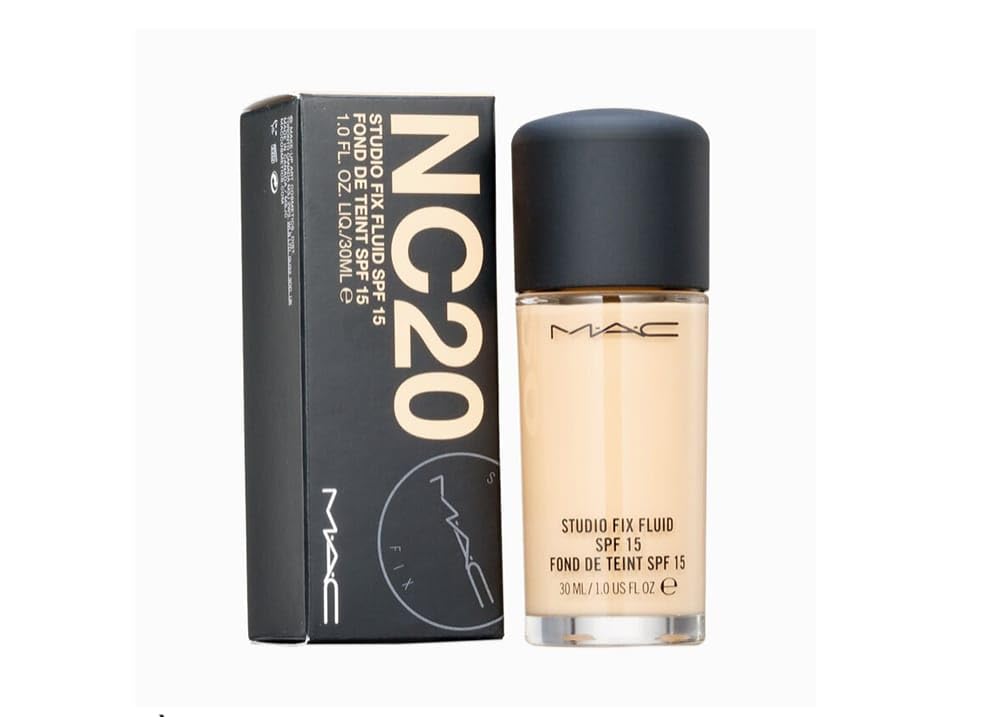 MAC Studio Fix Professional Waterproof oil-free Longlasting Liquid 24-hour colour-true foundation Matte Finish For Women, Girls 30 mL (NC20)