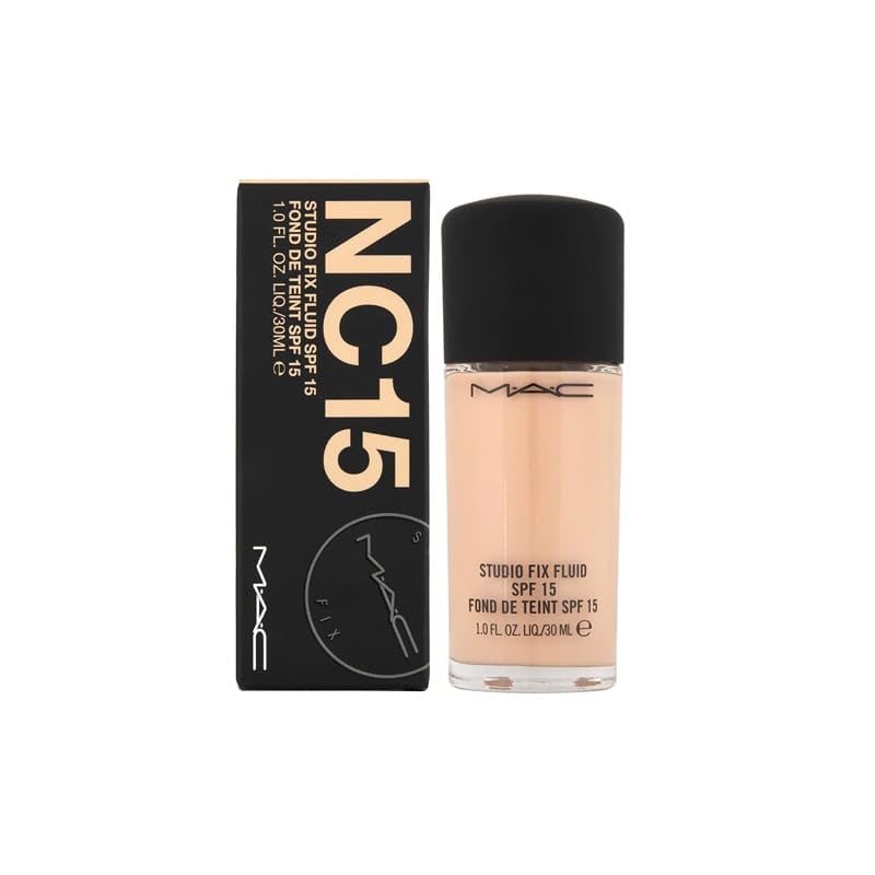 MAC Studio Fix Professional Waterproof oil-free Longlasting Liquid 24-hour colour-true foundation Matte Finish For Women, Girls 30 mL (NC15)