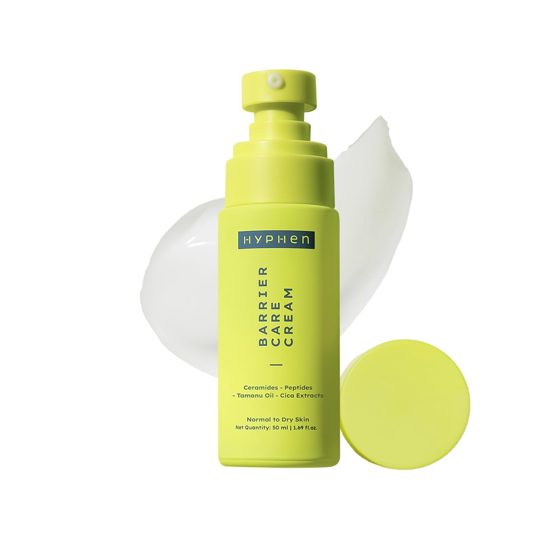 Hyphen Barrier Care Face Cream for Normal & Dry Skin | Peptides & Ceramides Face Moisturizer That Strengthens Skin Barrier & Heals Dry Skin | Deep Moisturizing Face Cream For Men & Women | 50ml