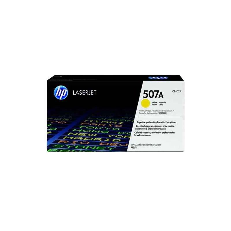 HP 507A Yellow Original LaserJet Toner Cartridge, CE402A