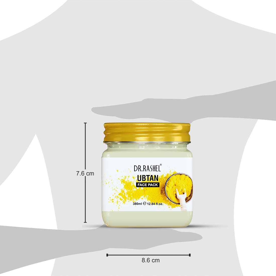 DR.RASHEL Ubtan Face Pack | Haldi |for Glowing Skin, Oil Control, Acne, Pimples, Blemishes, Pigmentation & Brightening, Face Cleansing for Face & Body (380 Ml)