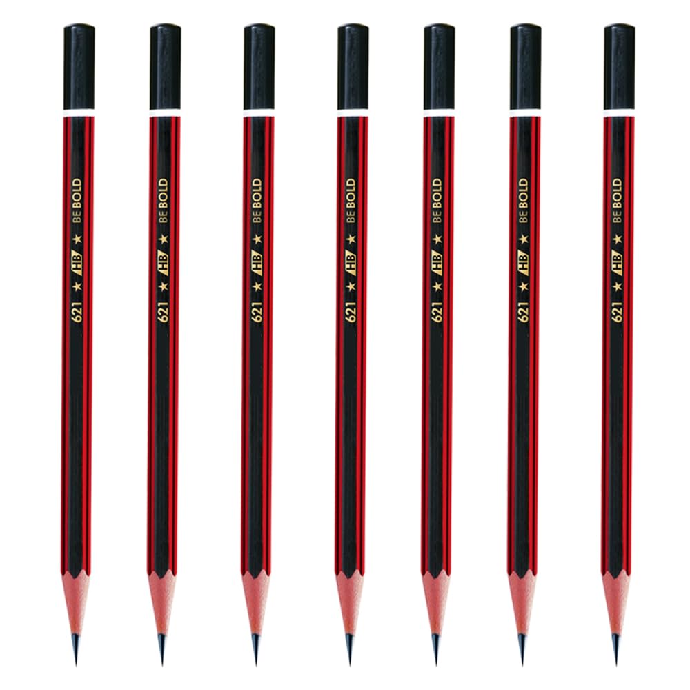 Natraj 621 HB Bold Pencils | Natraj Classic Pencils | Natraj Red Pencils | Pack of 3 Boxes (Total 30 Pencils, 3 Erasers, 3 Sharpeners)