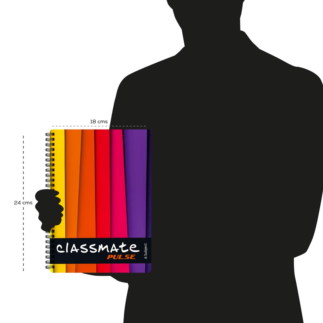 Classmate Pulse Spiral Notebook - Single line, 300 Pages, Wiro, 240mm x 180 mm