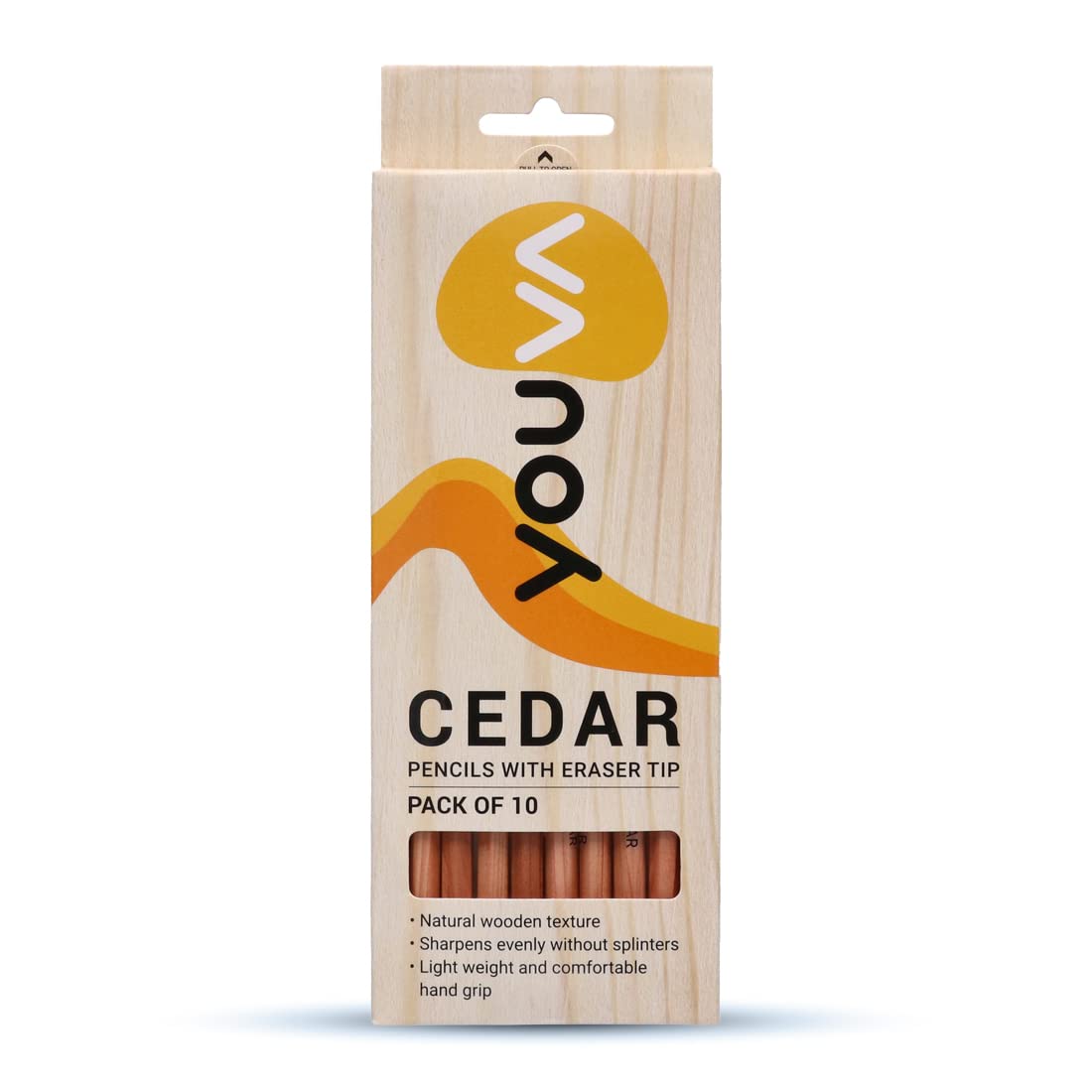 YOUVA Navneet Youva | Cedar Pencils With Eraser Tip For Students And Professionals | Writing Pencils | Pack Of 10 | Black