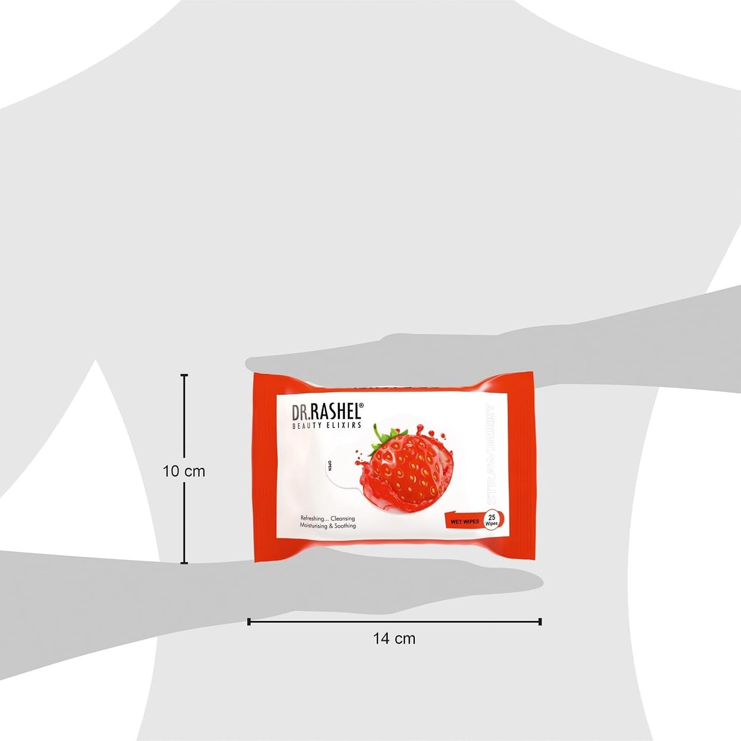 DR.RASHEL Strawberry Pack of 2 Face Wipes Enriched with goodness of Strawberry and Aloe Vera Extract | For Multi purpose use | Gives Refreshing and Glowing Skin.(25 pc x 2)