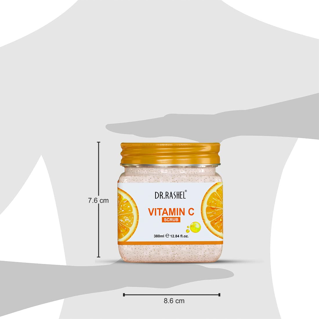 DR.RASHEL Scrub For Face & Body (Vitamin C Scrub, 380 ML) | All Skin |Cleanser Scrub For Deep Exfoliation | Dead Skin Remover Scrub | Tan Removal | Blackhead Remover Scrub