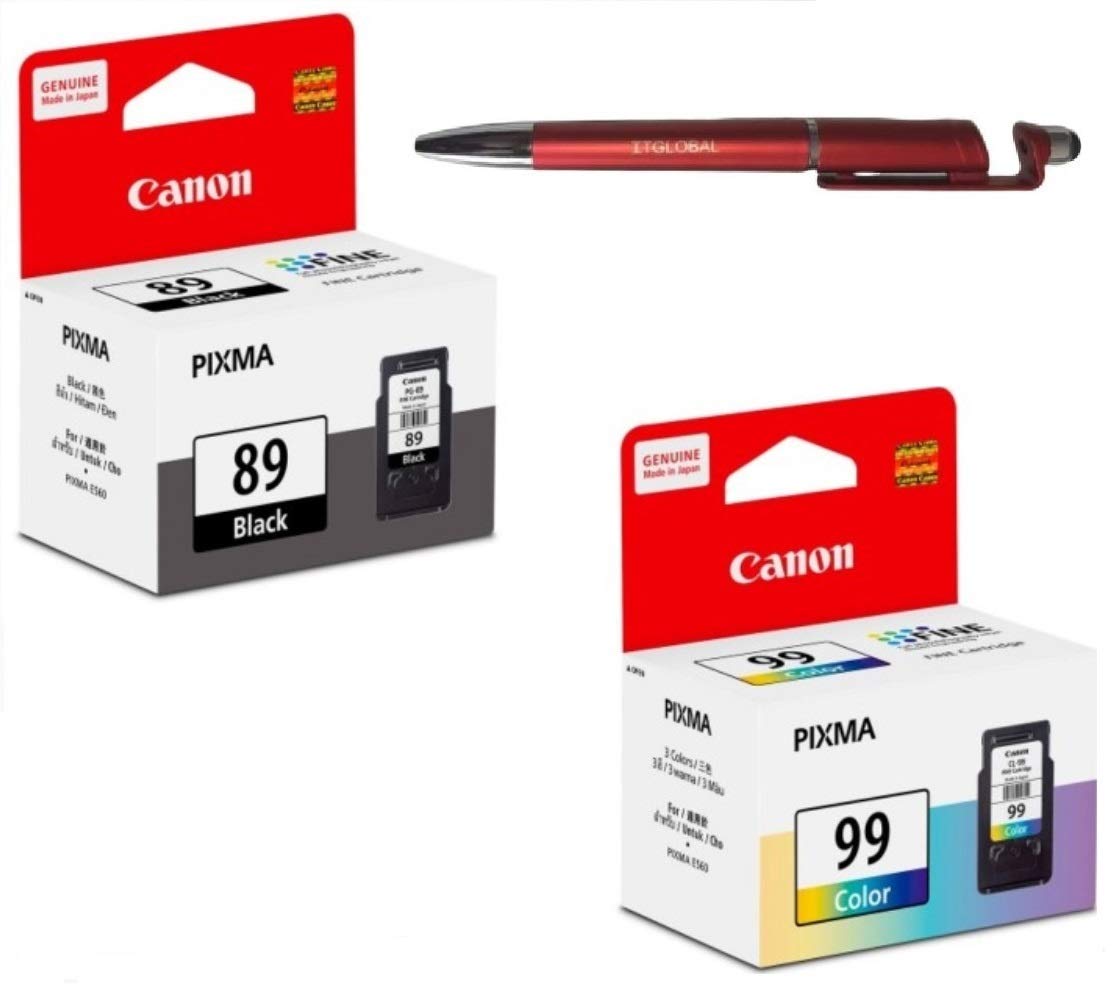 Canon 89 & 99 Ink Cartridge with Retail market 3in1 Multi-Function Mobile Phone Stand, Stylus Pen, Anti-Metal Texture Rotating Ballpoint Pen (Very Colors) PG 89 CL 99