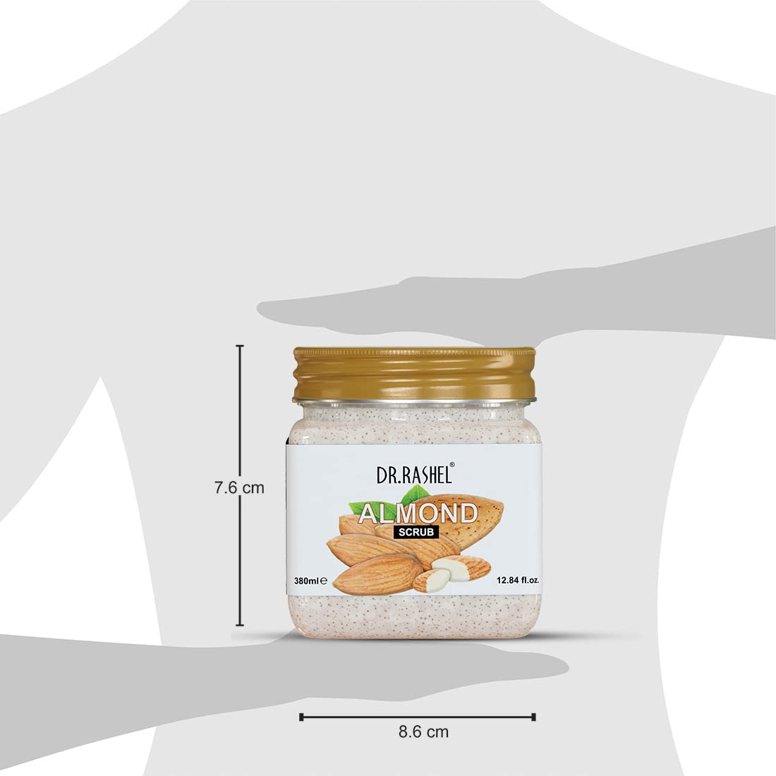 DR.RASHEL Almond Scrub For Face & Body (380 Ml) | All Skin |Cleanser Scrub For Deep Exfoliation | Dead Skin Remover Scrub | Tan Removal | Blackhead Remover Scrub