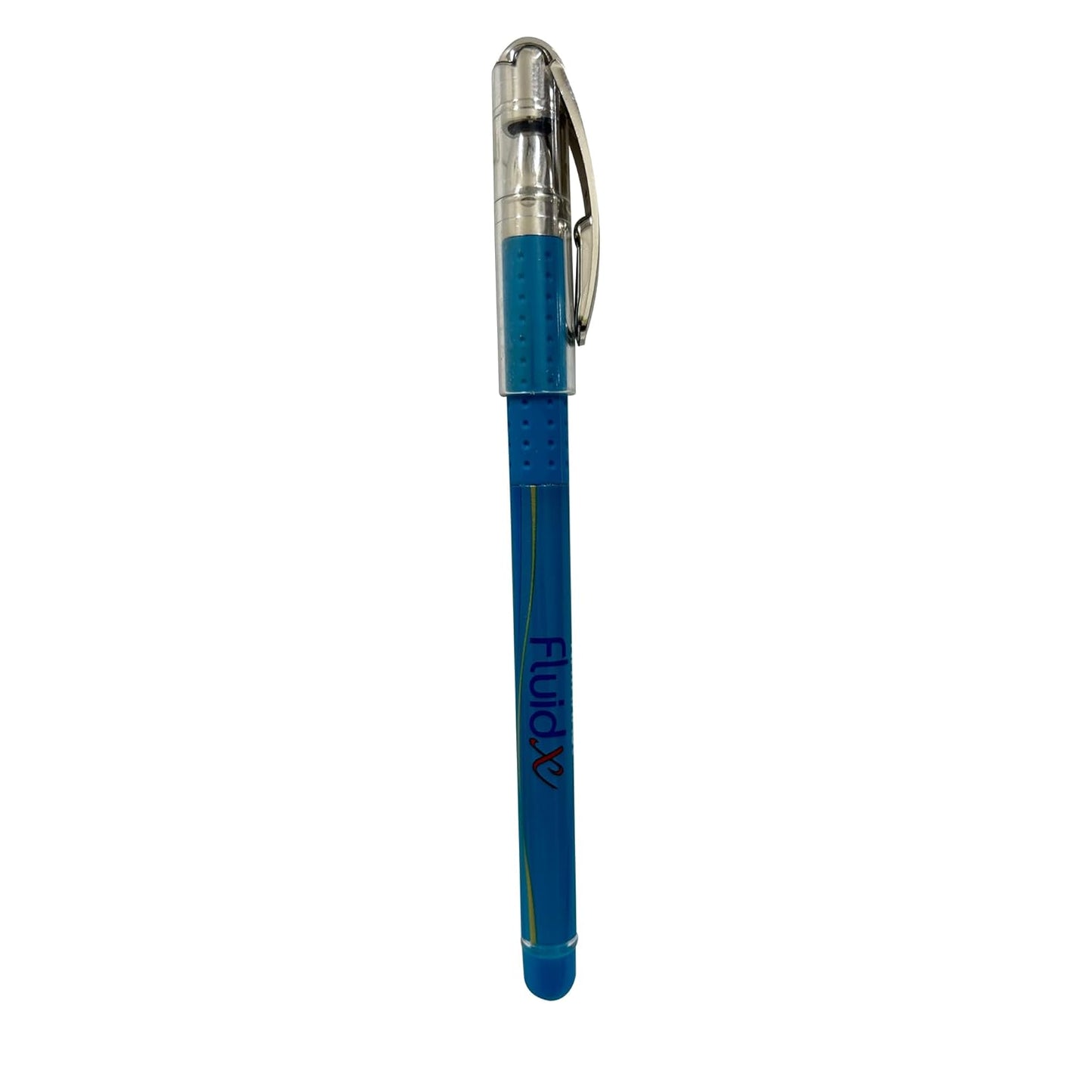 Natraj Fluid X Ball Pens | Break-free Writing | Smooth Ink Flow | Non-slip Grip for Comfortable Writing | Smudge Proof on Papers | Firm Pocket Clip | Blue Colour Ink | School & Office | Pack of 10