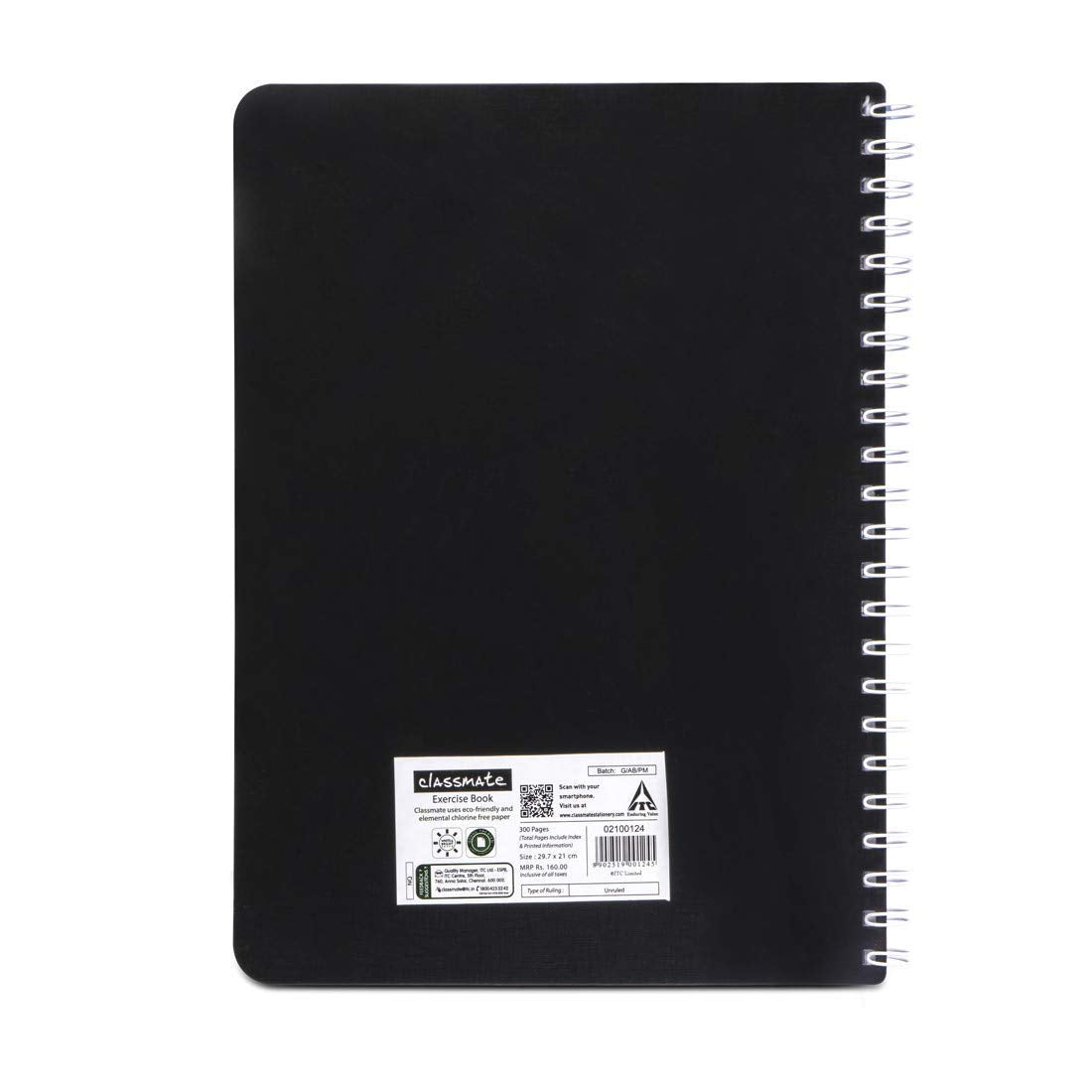 Classmate Pulse 6 Subject Spiral Notebook - Pack of 1 | Unruled | 300 Pages | A4-29.7cm x 21.0cm | Attractive Cover Designs | Soft Cover | Notebooks for College Students