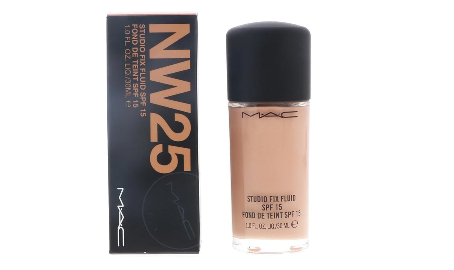 SHIFUNI Mac Studio Spf 15 Fix Professional Waterproof Oil-Free Longlasting Liquid 24-Hour Colour-True Foundation Full Coverage For All Skin Type Matte Finish For Women, Girls 30 Ml (3, NC-25)