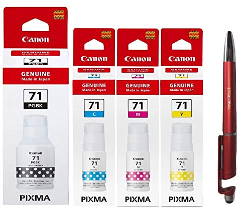 Canon 71 B/C/Y/M Ink Bottles Pixma G1020 G2020 G2021 G2060 G3020 G3021 G3060 GI-71 With Retailer Market 3in1 Multi-Function Mobile Phone Stand, Stylus, Pen (Very Colors)