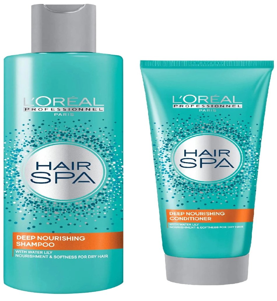 L'Oréal Professionnel Hair Spa Deep Nourishing Shampoo + Conditioner Combo For Dry Hair With Water Lily, 250Ml & 200Ml (Pack Of 2)