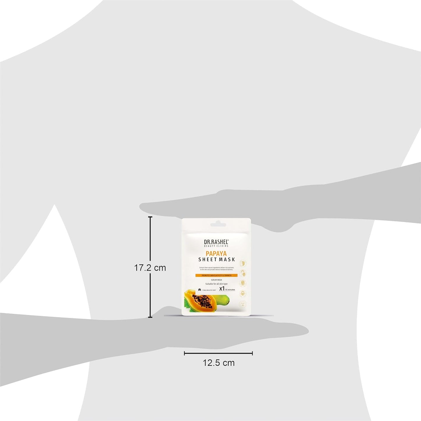 DR.RASHEL Papaya Face Sheet Mask With Serum For Women and Men | All Skin Types | Soft and Healthy Skin | Deep Cleansing & Oil Control | Repairing & Nourishment | Soothing And Hydrating | Paraben Free | Pack Of 2 | 20 Grams Each
