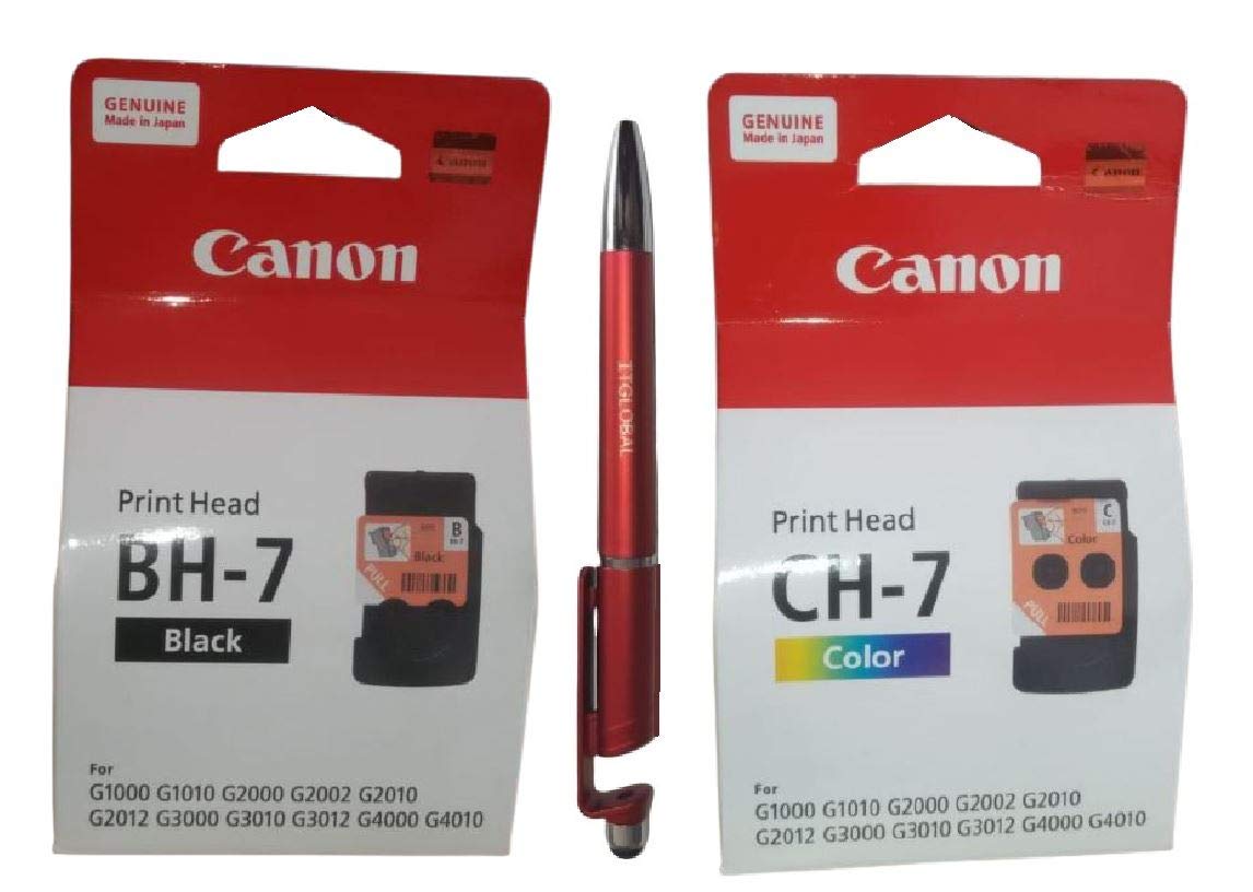 Canon BH 7 & CH 7 Printer Head with ITGLOBAL 3in1 Multi-Function Mobile Phone Stand, Stylus Pen, Anti-Metal Texture Rotating Ballpoint Pen (Very Colors) BH-7 CH-7 Printhead