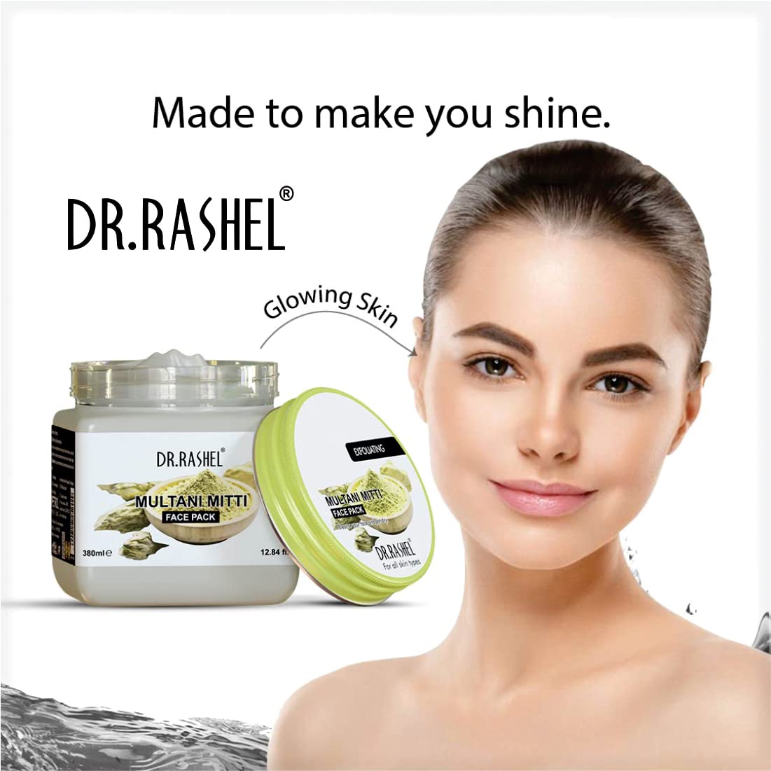DR.RASHEL Multani Mitti Face Pack, Dirt Removes, Brightens Dead Skin