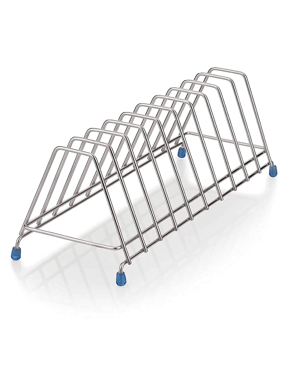 Yes Kitchen Stainless Steel Thali Rack,Dish Rack,Plate Stand,Dish Stand Lid Utensil 10 Section Plate Kitchen Dish Rack, 30 x 14 x 14 Centimeters