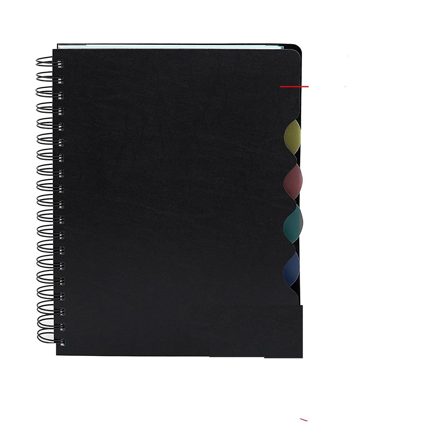 Peeplvalue Pack of 25 Ruled Soft Cover 5 Subject Spiral wire Binding Notebook, A5 Size with Single Line, 300 Pages with multicolour cover