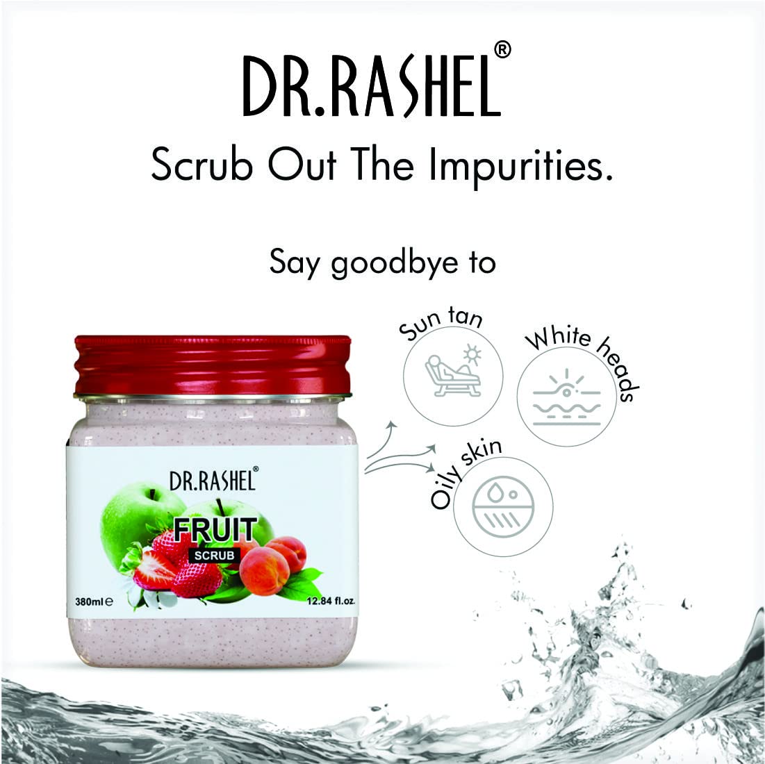 DR.RASHEL Fruit Scrub For Face & Body (380 Ml) | All Skin |Cleanser Scrub For Deep Exfoliation | Dead Skin Remover Scrub | Tan Removal | Blackhead Remover Scrub