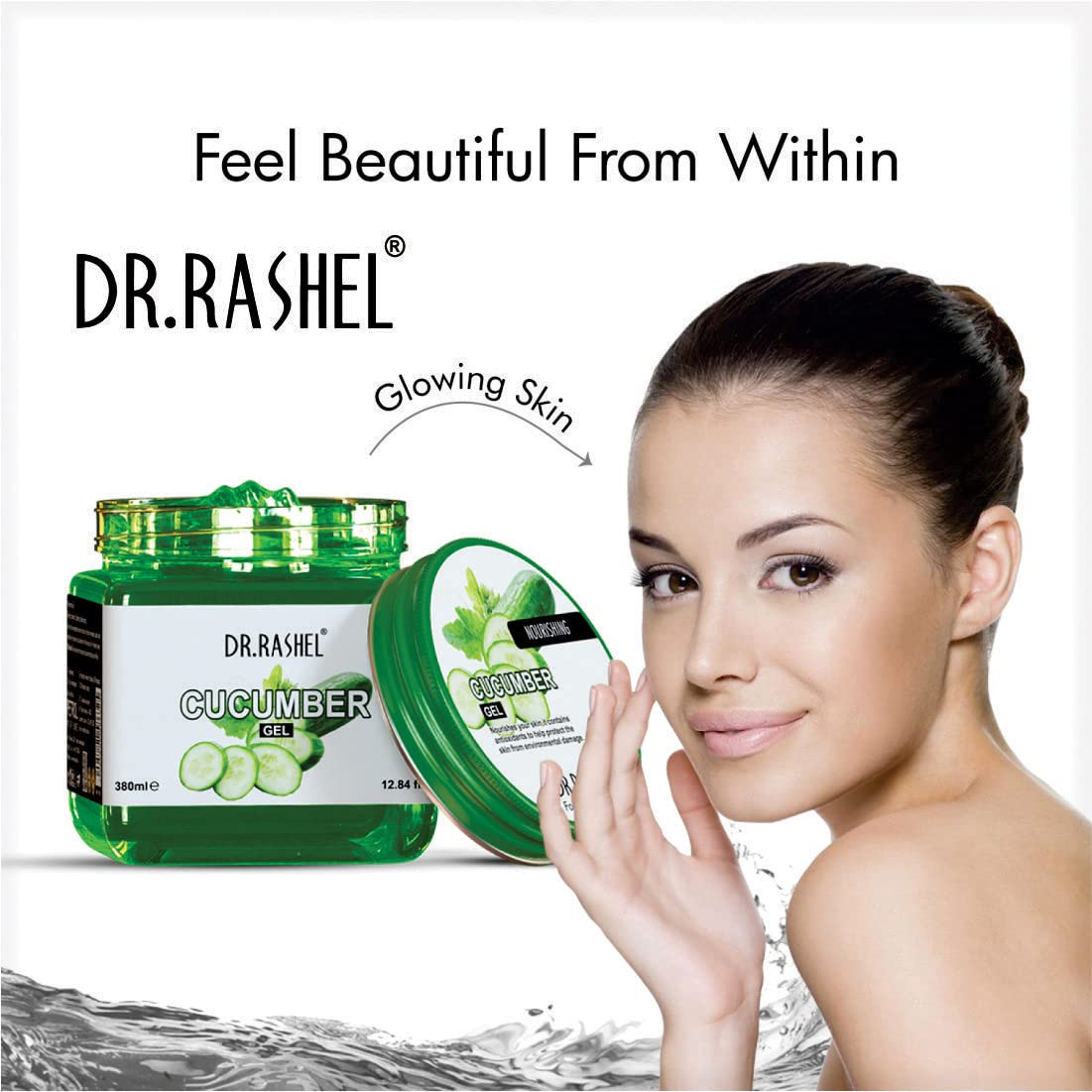 DR.RASHEL Cucumber Gel For Men & Women For Moisturizing And Glowing Skin Enrich With Natural Extract of Cucumber | Parabens, SLS, Silicones & Colour Free (380ml)