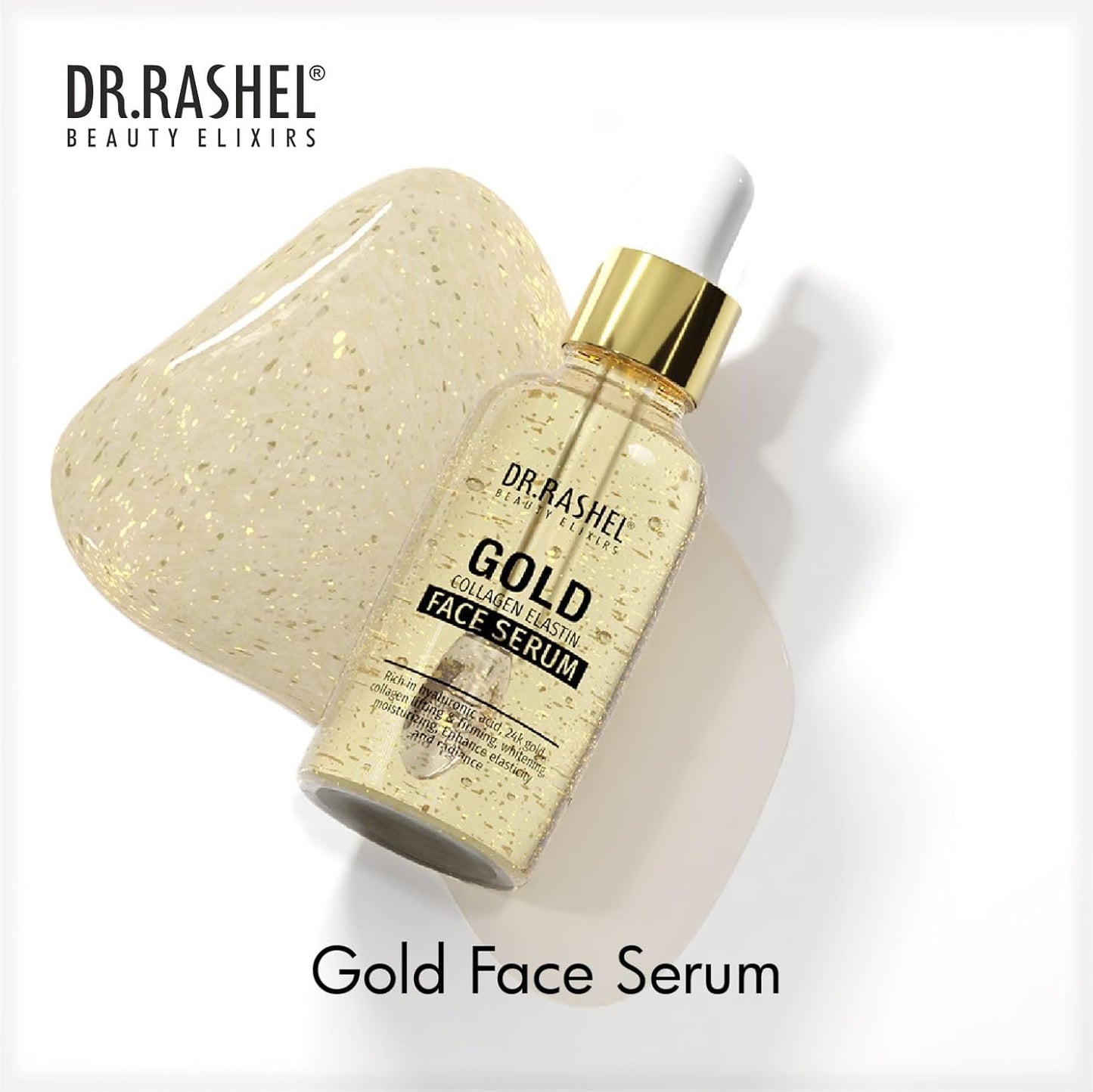 Dr.Rashel Gold Face Serum for Moisturizing & Glowing Skin | Fighting against Aging, Sun Damage, Dark Spots | 30ml