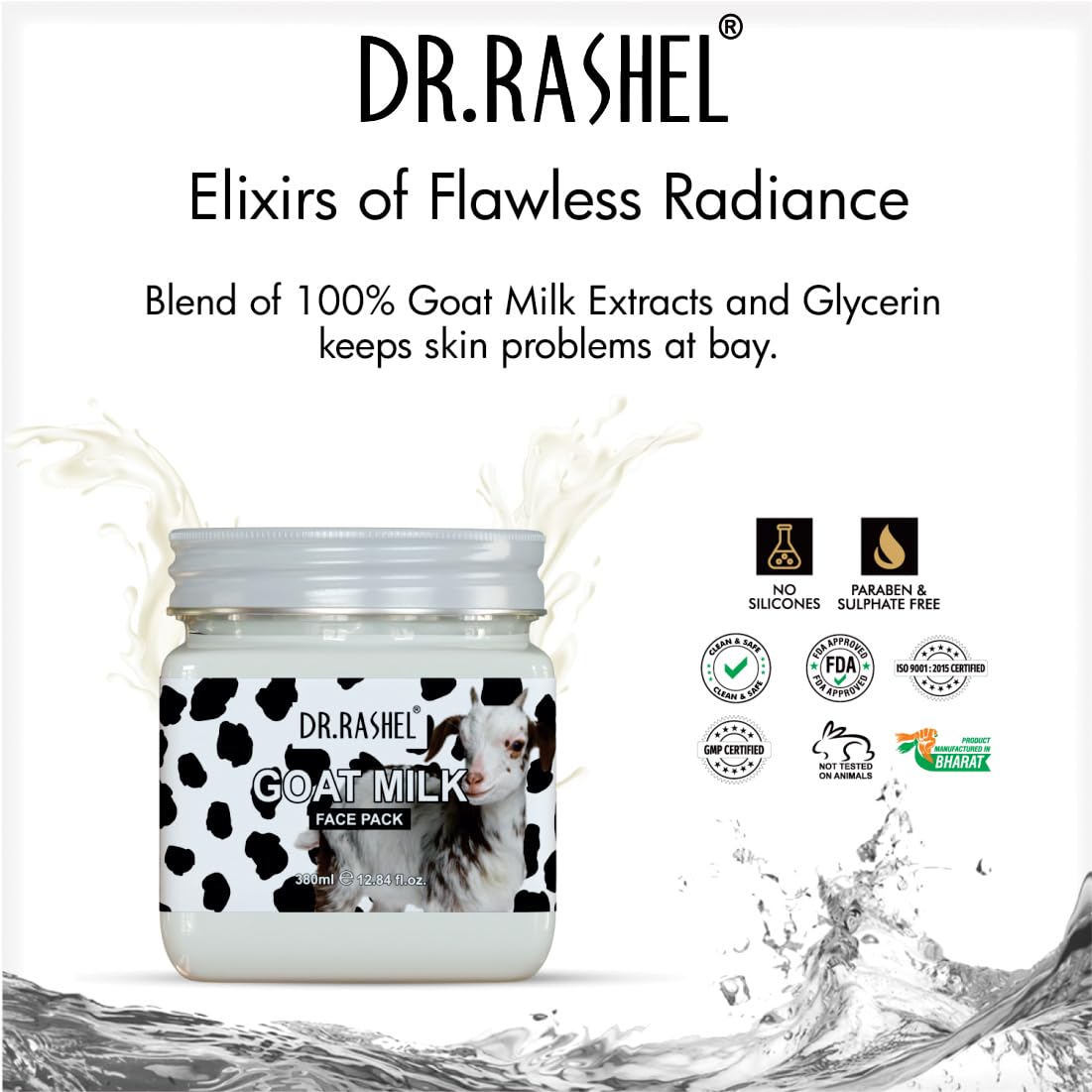 DR.RASHEL Goat Milk Face Pack, Toning, Emollient, Softening, Moisturizing