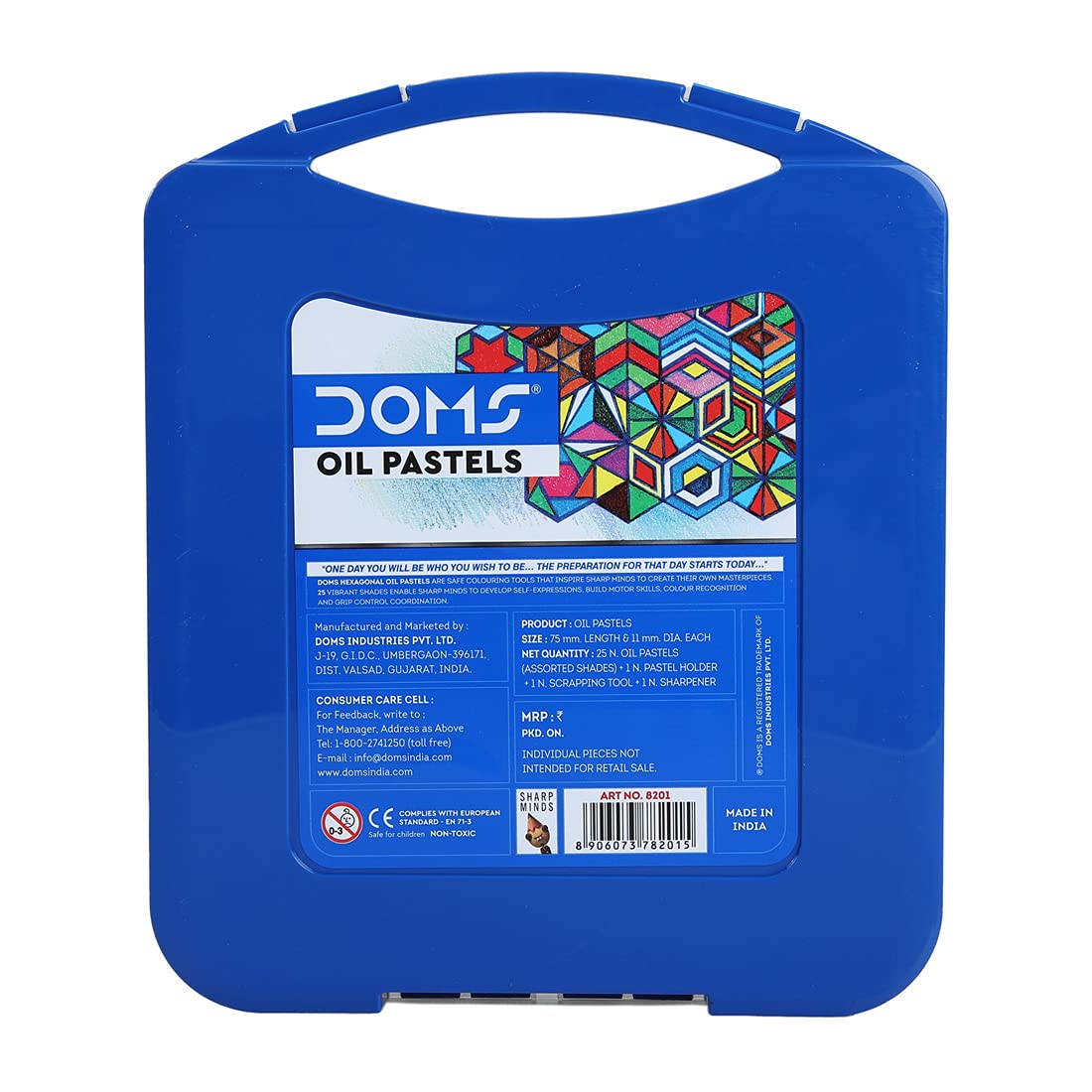 Doms 25 Shades Oil Pastels | Comes In Hard Plastic Case | Smooth Color Intermixing With Bright & Intense Colors | Free Pastel Holder, Sharpner & Scratching Tool Inside | Pack of 1