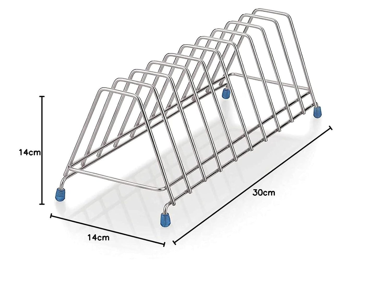 Yes Kitchen Stainless Steel Thali Rack,Dish Rack,Plate Stand,Dish Stand Lid Utensil 10 Section Plate Kitchen Dish Rack, 30 x 14 x 14 Centimeters