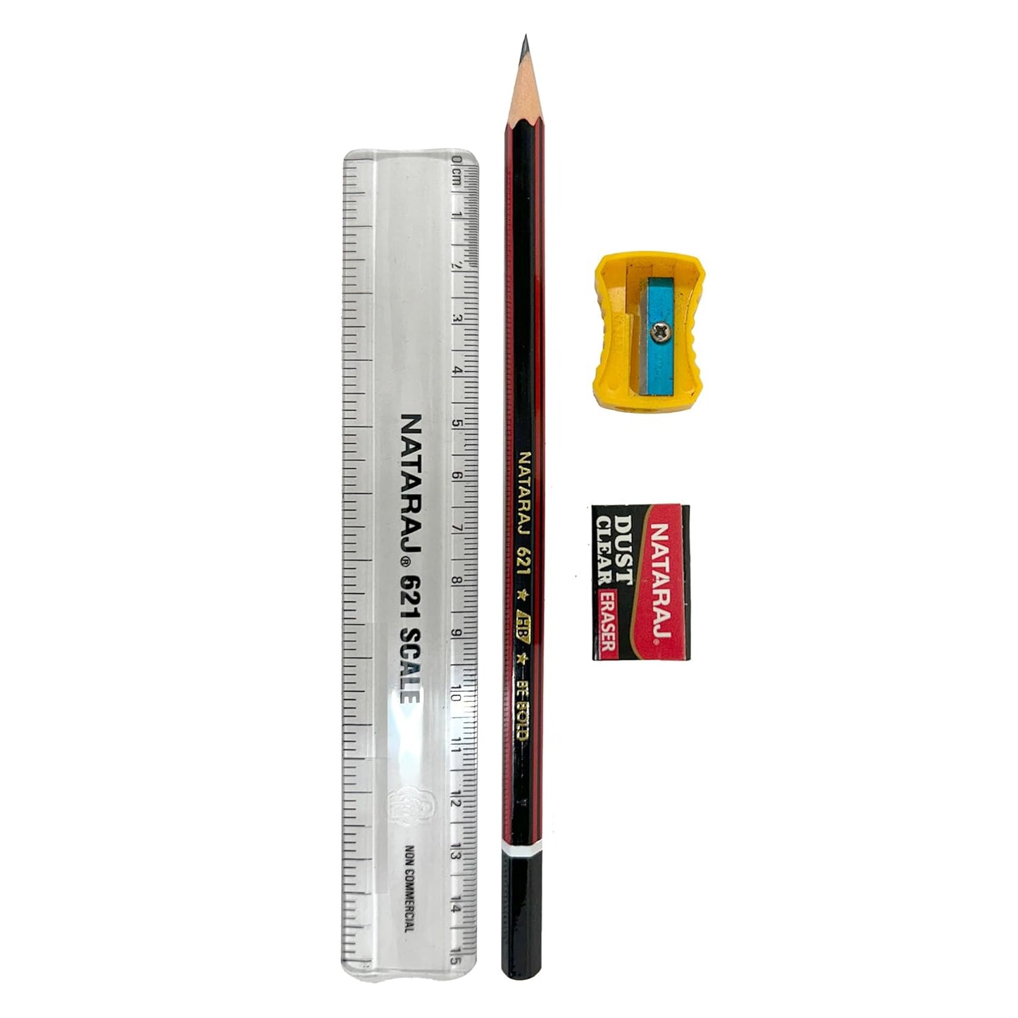 Nataraj Best of Luck Kit, Includes 1 Pencil, 1 Sharpener, 1 Eraser & 1 Scale, Hassle Free Carrying, Essential Stationary Items, Thoughtful Gift Option, Combo of 4 Items