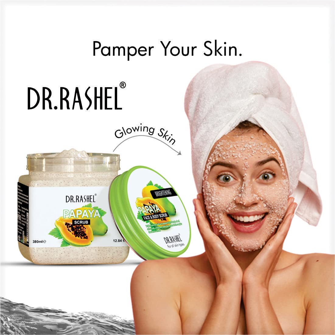 DR.RASHEL Papaya Scrub, Aloe Vera Gel & Almond Cream For Face & Body (380 Ml Each) Pack of 3