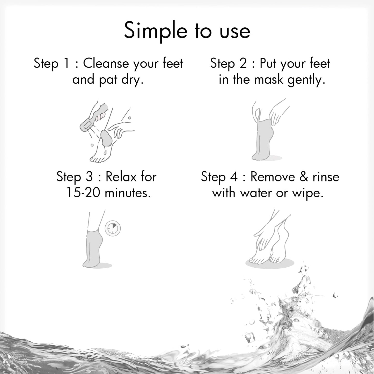 Dr.Rashel Jasmine Peeling Mask for Cracked Feet | Dead Skin Remover | Heel Peel Pedicure | At Home Foot Care | Lavender | Exfoliant Foot Crack Mask with Moisturising Agents