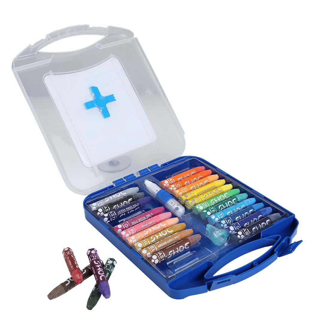 Doms 25 Shades Oil Pastels | Comes In Hard Plastic Case | Smooth Color Intermixing With Bright & Intense Colors | Free Pastel Holder, Sharpner & Scratching Tool Inside | Pack of 1