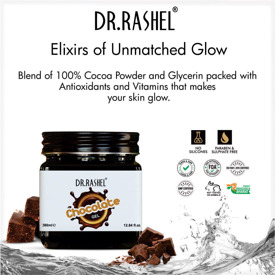 Dr.Rashel Chocolate Glowing Gel For Reducing Darkspot And Skin Moisturizing | Pack of 1 (380 ml)