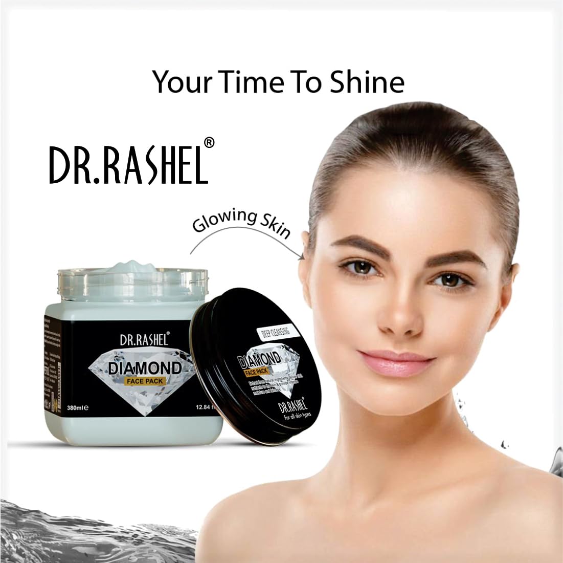 DR.RASHEL Diamond Face Pack For Nourishing Skin & Deep Cleansing (380 Ml) | Fight Against Wrinkles & Enhance Skin Elasticity | Suitable For Moistrizing Skin & Fairness | Applicable For Men & Women