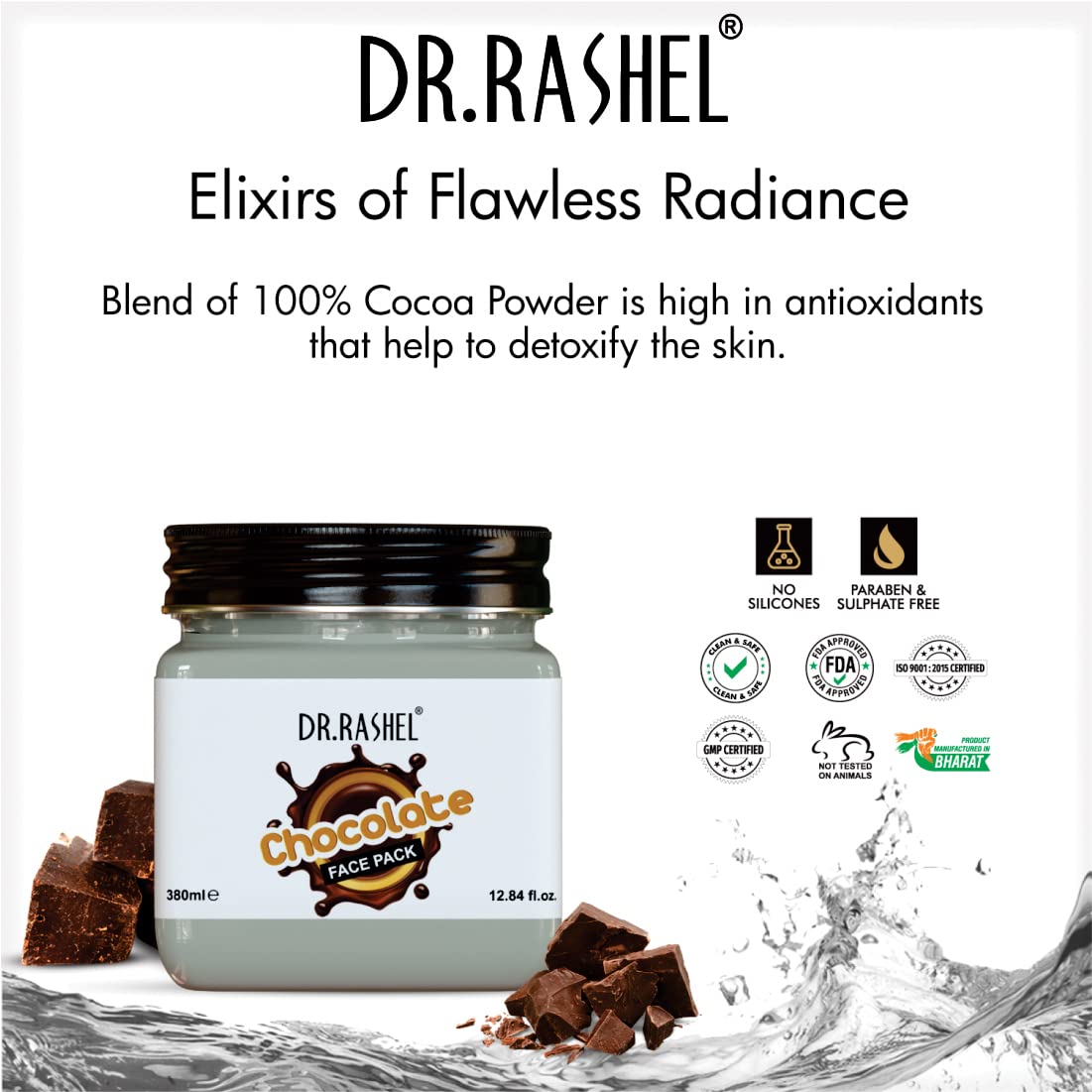 Dr.Rashel CHOCOLATE FACE PACK For vibrant glow, exfoliates purifies and hydrates the skin (380 ml)